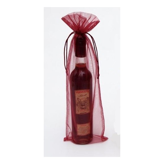 Bolsa Organza Vino/regalos Burdeos 14 x 41 (75cl)