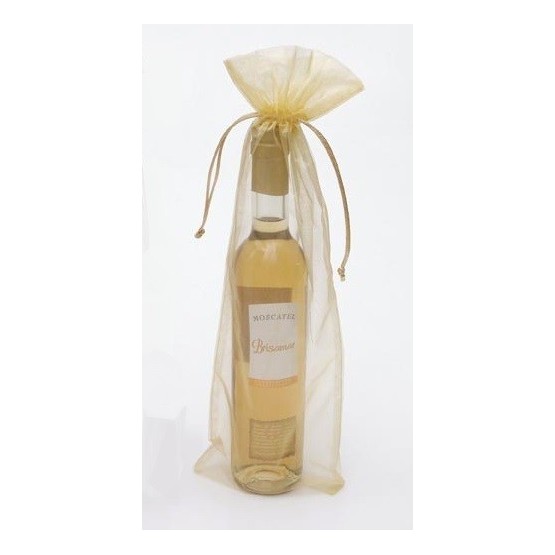 Bolsa Organza Vino/regalos Oro 14 x 41 (75cl)