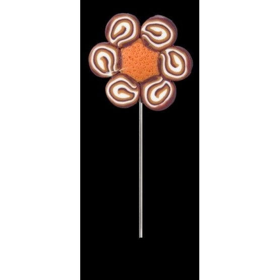 Alfiler de fimo Ref. 1079 Flor marron espirales