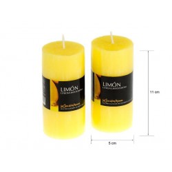 Vela perfumada tubo limón 220gr. en expo. de 6 uni. Mod. 040222