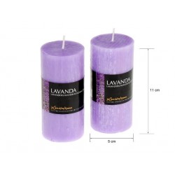 Vela perfumada tubo lavanda 220gr. en expo de 6 uni. Mod. 040246